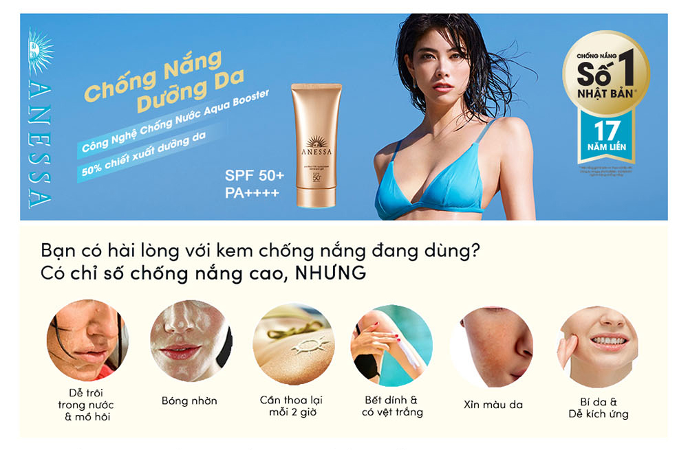 Gel Chống Nắng Dưỡng Da Anessa Perfect UV Sunscreen Skincare Gel SPF50+/PA++++