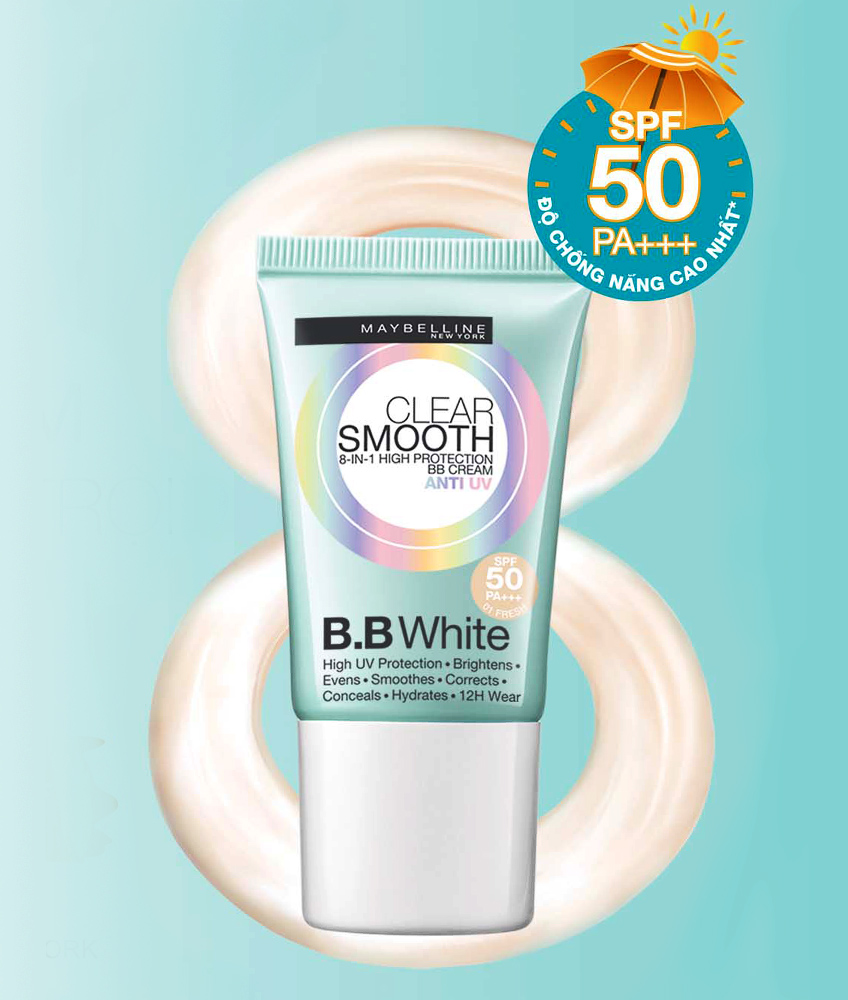 Kem Nền Trang Điểm Chống Nắng SPF50 Clear Smooth BB White Cream -18ml