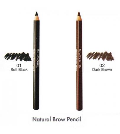 Chì Kẻ Chân Mày Silky Girl Màu Đen 01 Soft Black Natural Brow Pencil