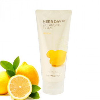 Sữa Rửa Mặt Tạo Bọt Chiết Xuất Chanh The Face Shop Herb Day 365 Cleansing Foam Lemon 170ml