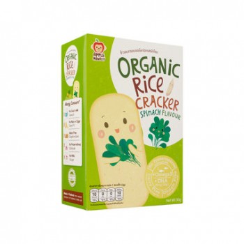 Bánh Gạo Organic Apple Monkey Vị Rau Bina Bổ Sung Omega 3 Và DHA 30g