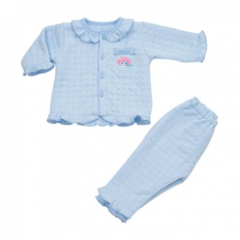 Bộ Bé Gái Baby Mommy Viền Bèo Xanh Dương Size2 bod0014.2