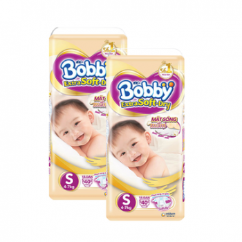 Combo 2 Tã Dán Bobby Siêu Mềm Extra Soft Dry Cao Cấp Size S 40
