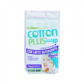 Bông Tẩy Trang Cao Cấp Cotton Plus 2 Trong 1 (Lô Hội-Cà Rốt & Vitamin E) 50 Miếng