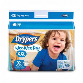 Tã dán Drypers Wee Wee Dry XXL32 Miếng (15+Kg)