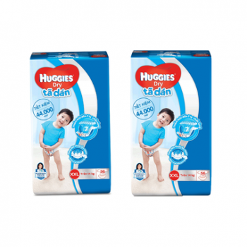 Combo 2 Tã Dán Huggies Dry Super Jumbo - XXL 56 Miếng