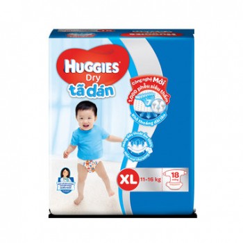 Tã Dán Huggies Dry XL18 Miếng (11-16Kg)