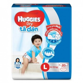 Tã Dán Huggies Dry L20 Miếng (8-13Kg)