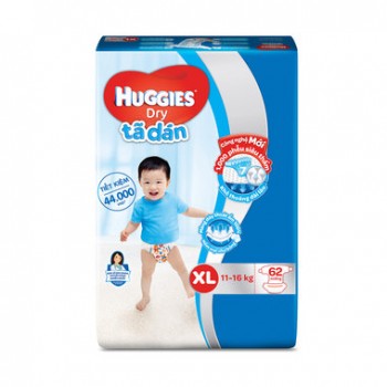 Tã Dán Huggies Dry Super Jumbo XL62 Miếng (11-16Kg) 
