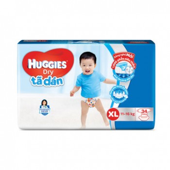 Tã Dán Huggies Dry XL34 Miếng (11-16Kg)
