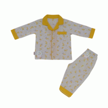 Bộ Pyjamas Bông Dài Bé Trai Màu Vàng Nhạt Hello Baby Size 7 Từ 18-20kg(ba0187)
