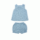 Bộ Sát Nách Bé Gái Cổ Vuông Xanh Hoa Phối Nhí Hello Baby Size 3 Từ 10-11kg (bn0893)