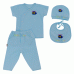 Bộ Sơ Sinh Bé Trai Hello Baby Màu  Xanh Nhạt- Newborn 2 Từ 3-4kg(bao487)