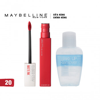 Combo Maybelline Son Kem Màu Đỏ 20 Pioneer + Tẩy Trang Mắt Môi 40ml