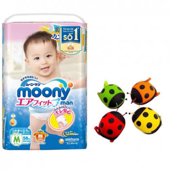 Tã quần Moony M 58 + Balo Con Bọ