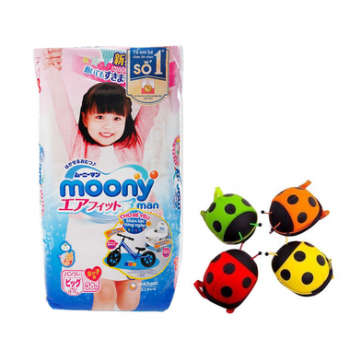 Tã quần Moony XL (GIRL) 38 + Balo Con Bọ