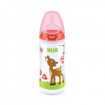 Bình Sữa Cổ Rộng Núm Silicone Baby Gluck Nuk Đỏ 300ml