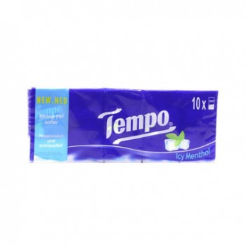 Khăn giấy Tempo Icy Menthol (10 Gói/Bịch)