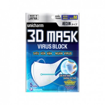 Khẩu Trang Unicharm 3D Mask Virus Block Ngăn Virus