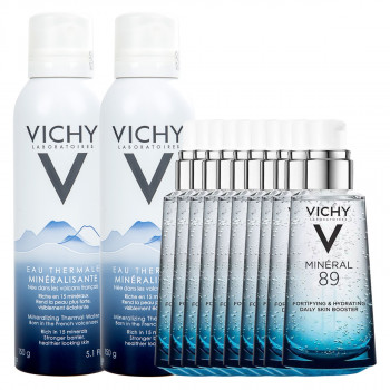 Combo Vichy 2 Xịt Khoáng 150ml + 10 Gói Dưỡng Chất Khoáng Cô Đặc Minéral 89 1.5ml